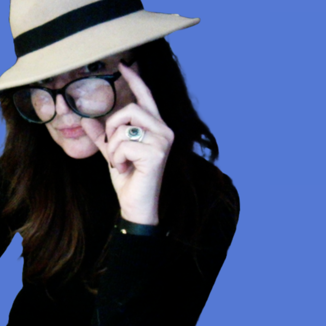Half-length photograph of roberta giulia amidani wearing a hat